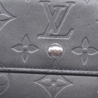 $605 2003 Louis Vuitton Metallic Matt Vernis Compact Wallet Grey TH0033 CONSIGNMENT 10020918