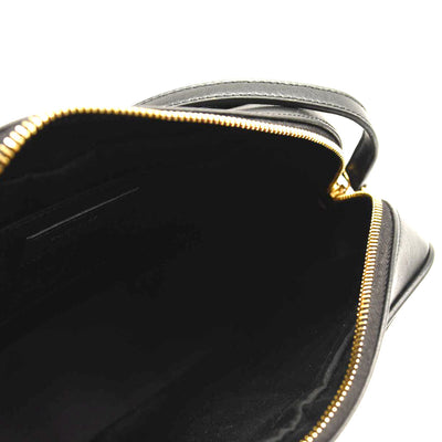 SAINT LAURENT Calfskin Matelasse Monogram Lou Camera Bag Black