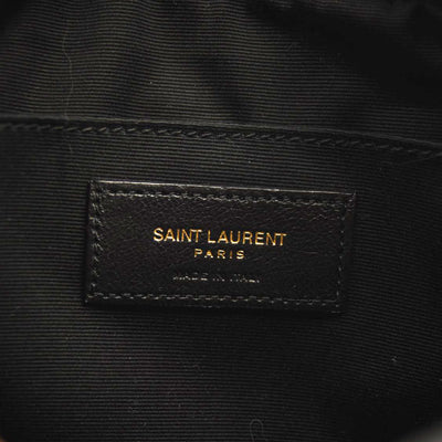 SAINT LAURENT Calfskin Matelasse Monogram Lou Camera Bag Black