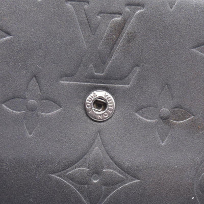 $605 2003 Louis Vuitton Metallic Matt Vernis Compact Wallet Grey TH0033 CONSIGNMENT 10020918