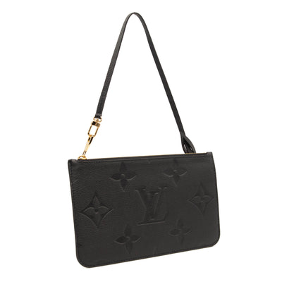 LOUIS VUITTON Empreinte Monogram Giant Neverfull MM Pochette Black Wristlet