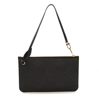 LOUIS VUITTON Empreinte Monogram Giant Neverfull MM Pochette Black Wristlet