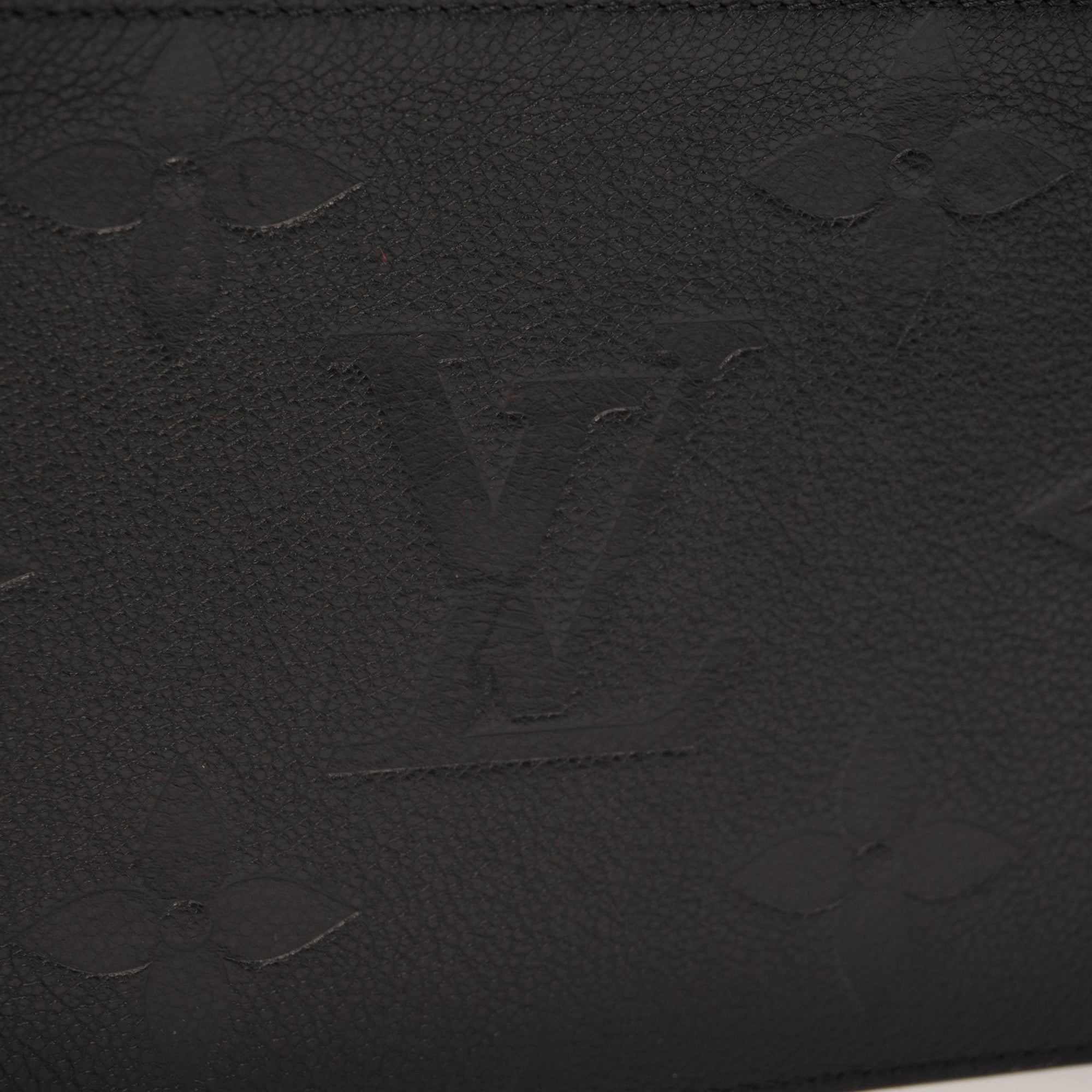 LOUIS VUITTON Empreinte Monogram Giant Neverfull MM Pochette Black Wristlet