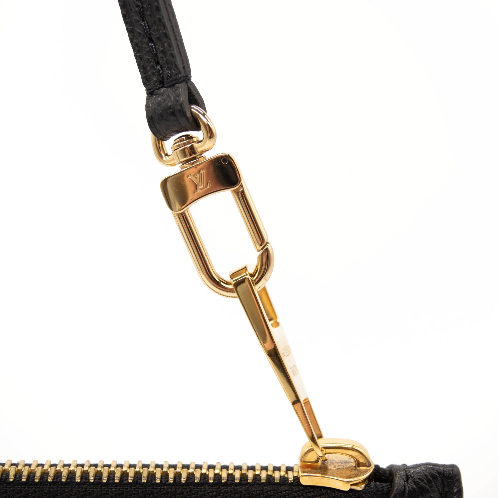 LOUIS VUITTON Empreinte Monogram Giant Neverfull MM Pochette Black Wristlet
