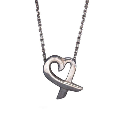 $440 Tiffany & Co. Sterling Silver Paloma Picasso Loving Heart Necklace CONSIGNMENT 10020930