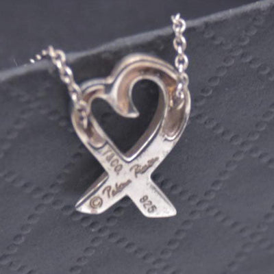 $440 Tiffany & Co. Sterling Silver Paloma Picasso Loving Heart Necklace CONSIGNMENT 10020930