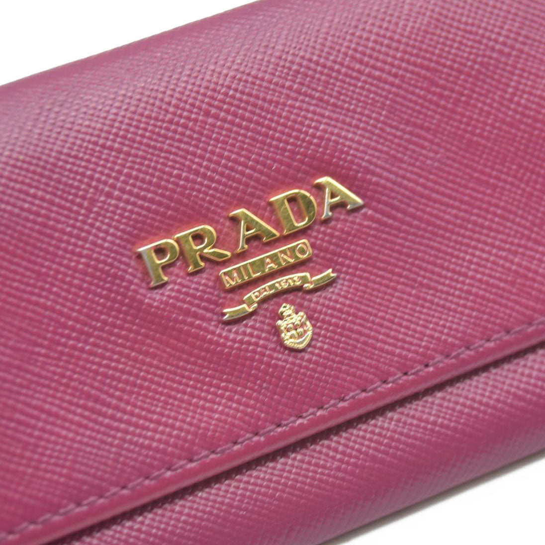 PRADA logo 6-Ring Key Case Pink