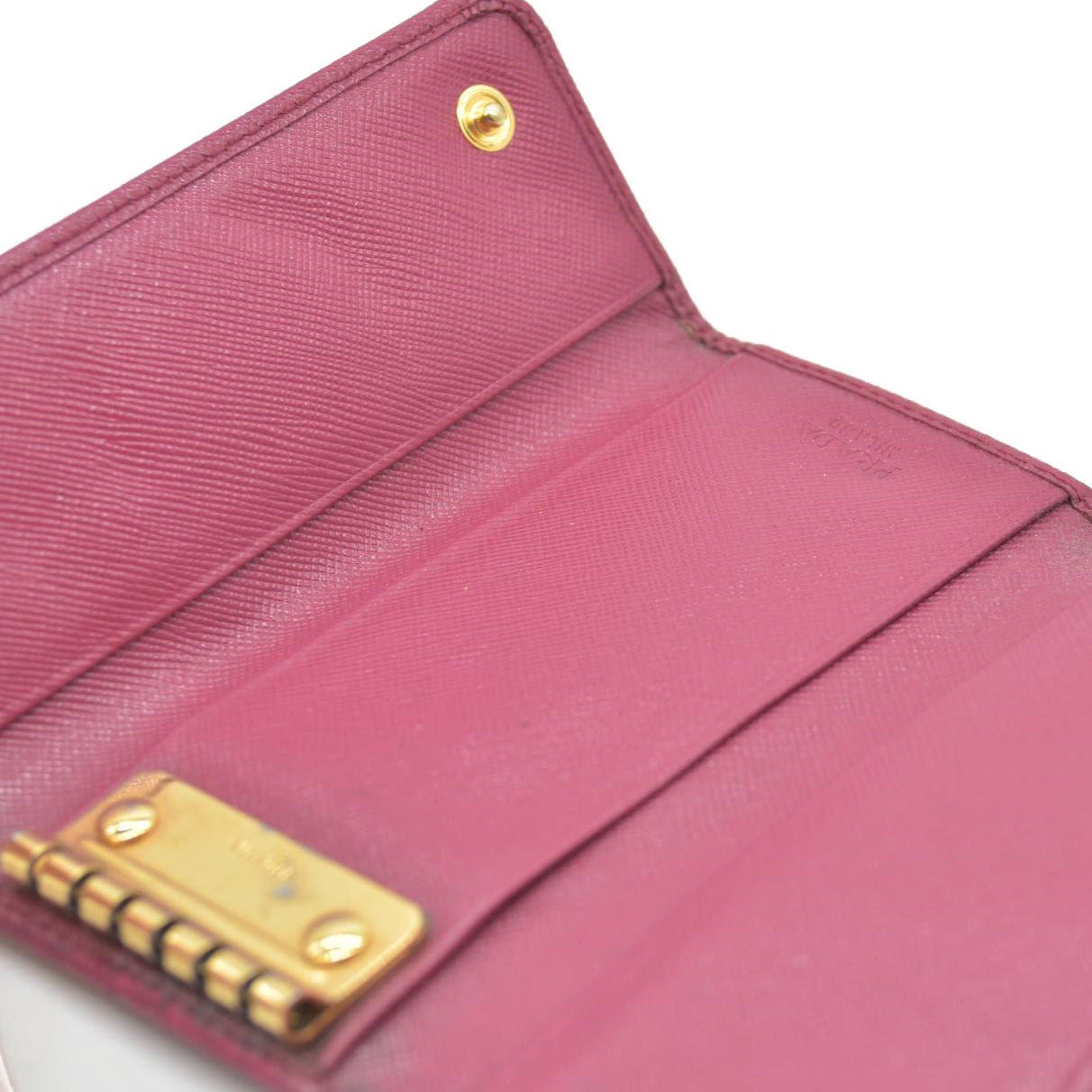 PRADA logo 6-Ring Key Case Pink