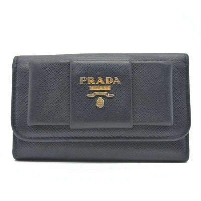 Prada Saffiano Leather Bow Key Holder