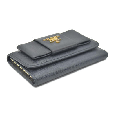 Prada Saffiano Leather Bow Key Holder