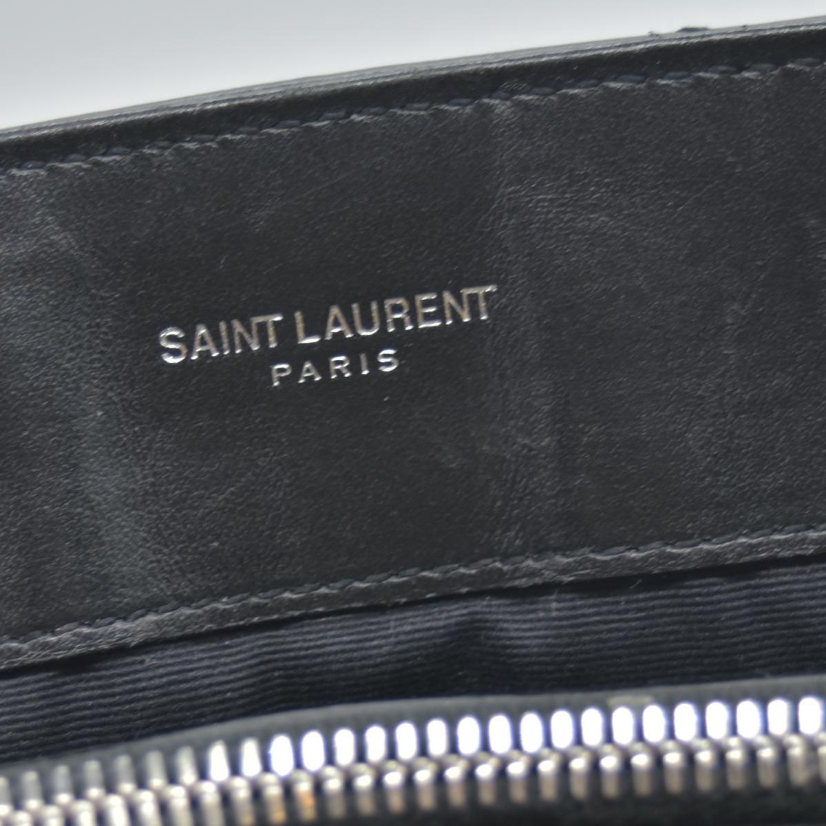 $3250 Saint Laurent Quilted Monogram Medium Loulou Chain Satchel Black