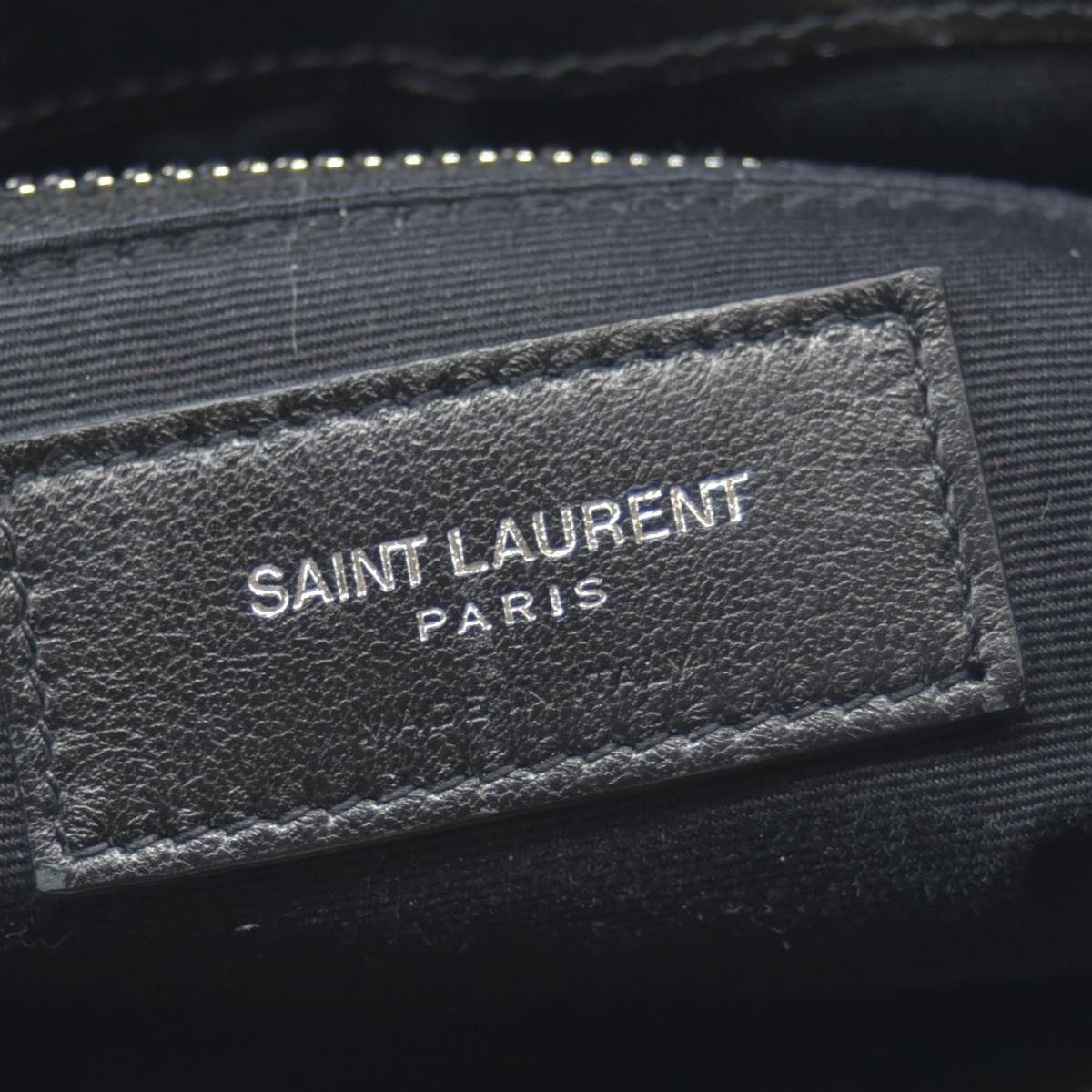 $3250 Saint Laurent Quilted Monogram Medium Loulou Chain Satchel Black