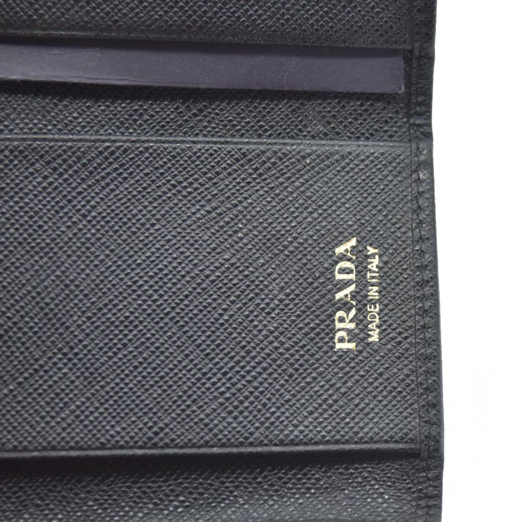 Prada Saffiano Leather Bow Key Holder