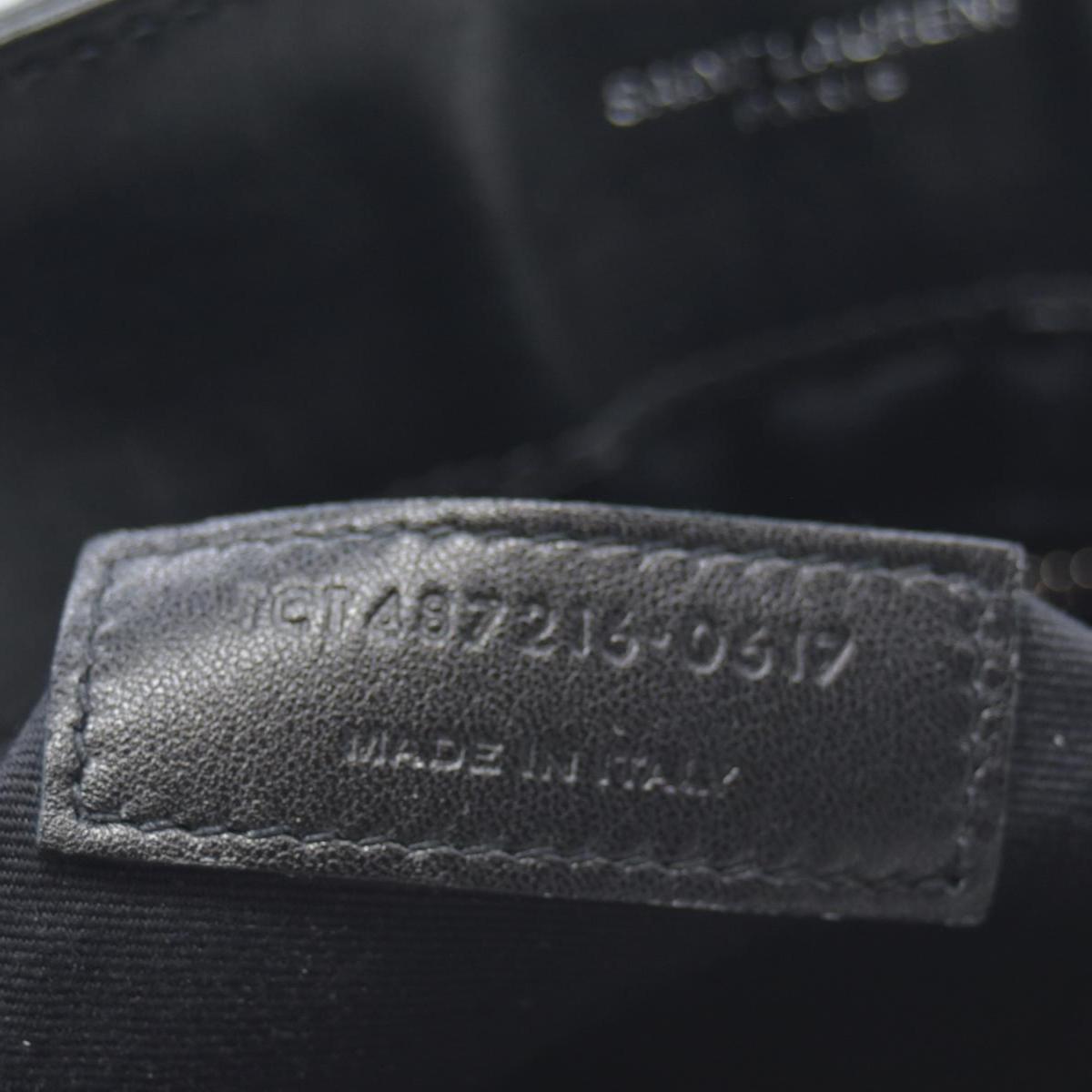 $3250 Saint Laurent Quilted Monogram Medium Loulou Chain Satchel Black