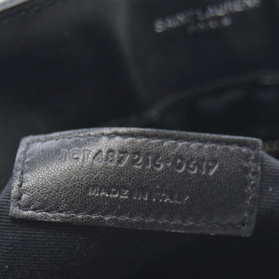 $3250 Saint Laurent Quilted Monogram Medium Loulou Chain Satchel Black