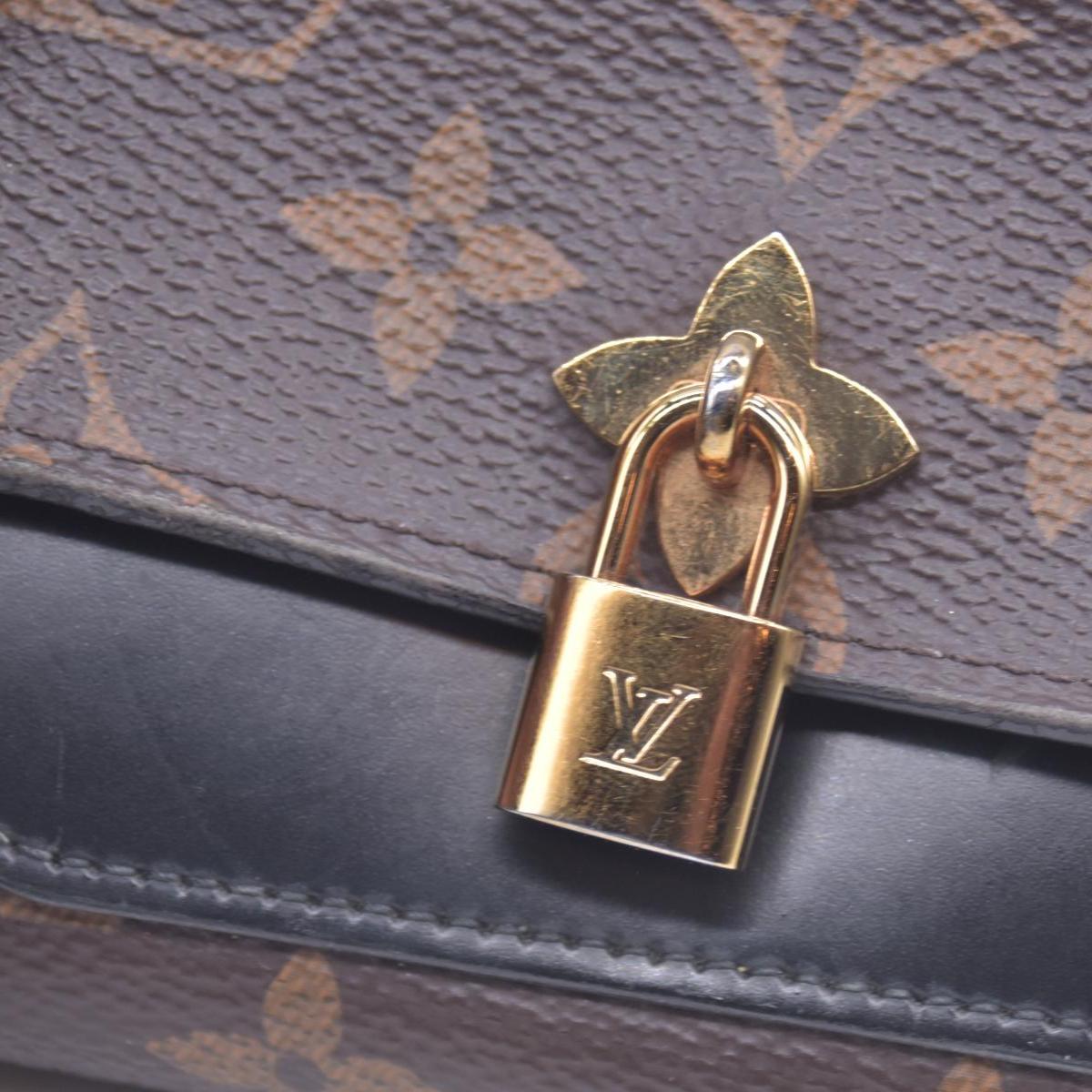 $820 2012 Louis Vuitton Monogram Flower Lock Compact Wallet Black SP4182 CONSIGNMENT
