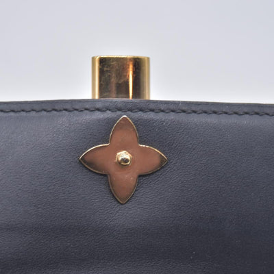 $820 2012 Louis Vuitton Monogram Flower Lock Compact Wallet Black SP4182 CONSIGNMENT