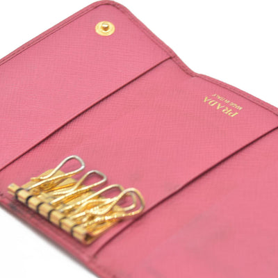 Prada Saffiano Metal Leather Wallet Pink