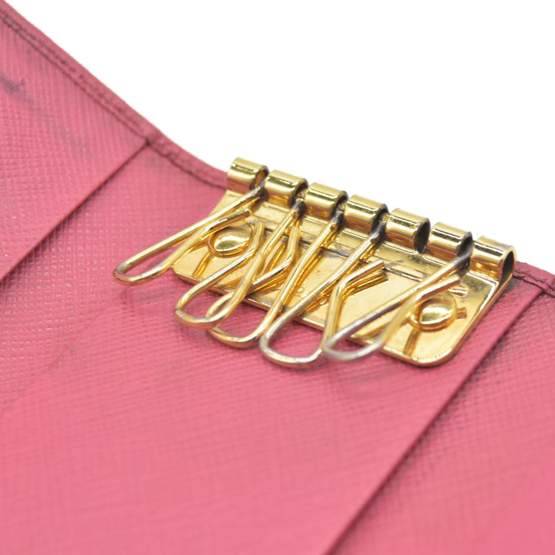 Prada Saffiano Metal Leather Wallet Pink
