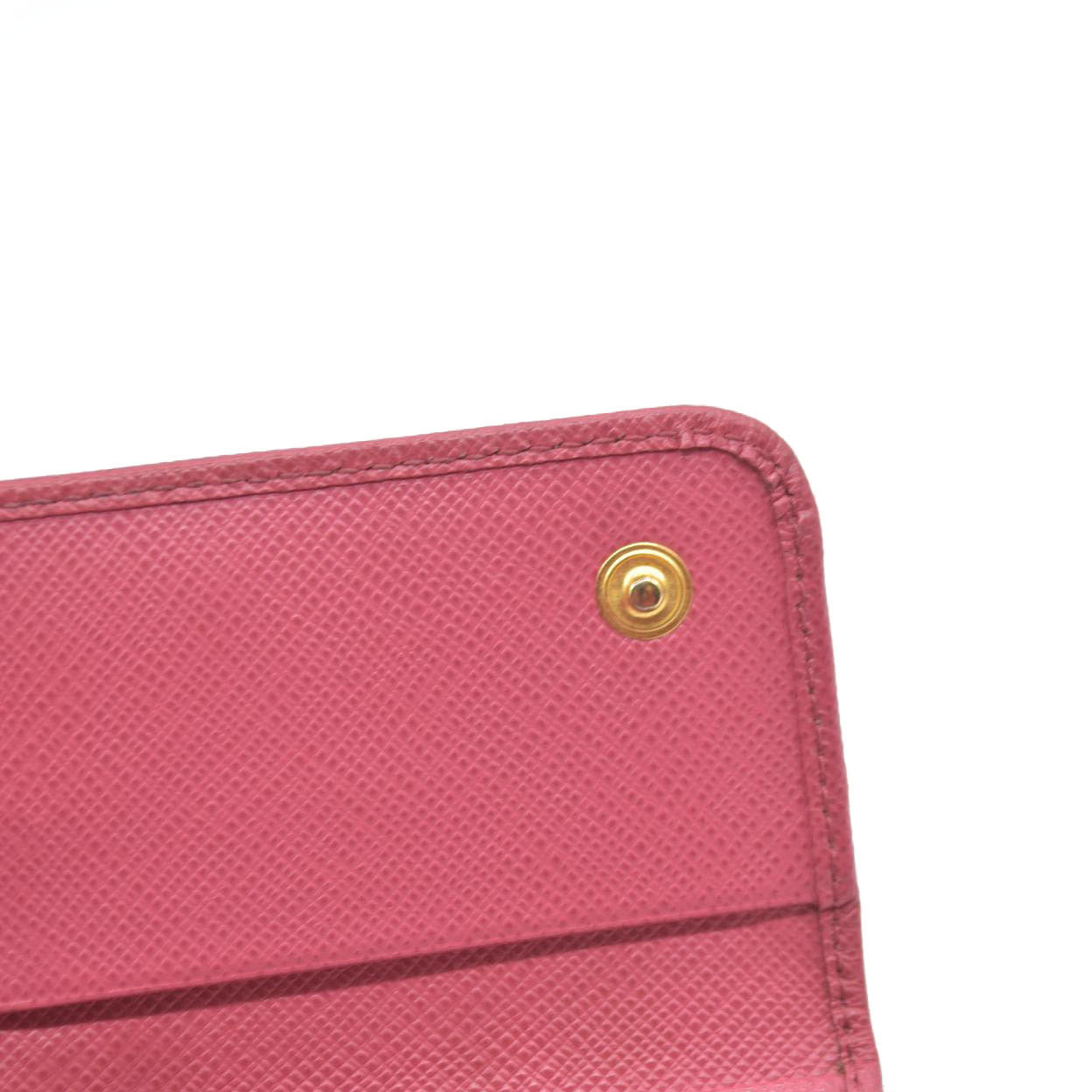 Prada Saffiano Metal Leather Wallet Pink