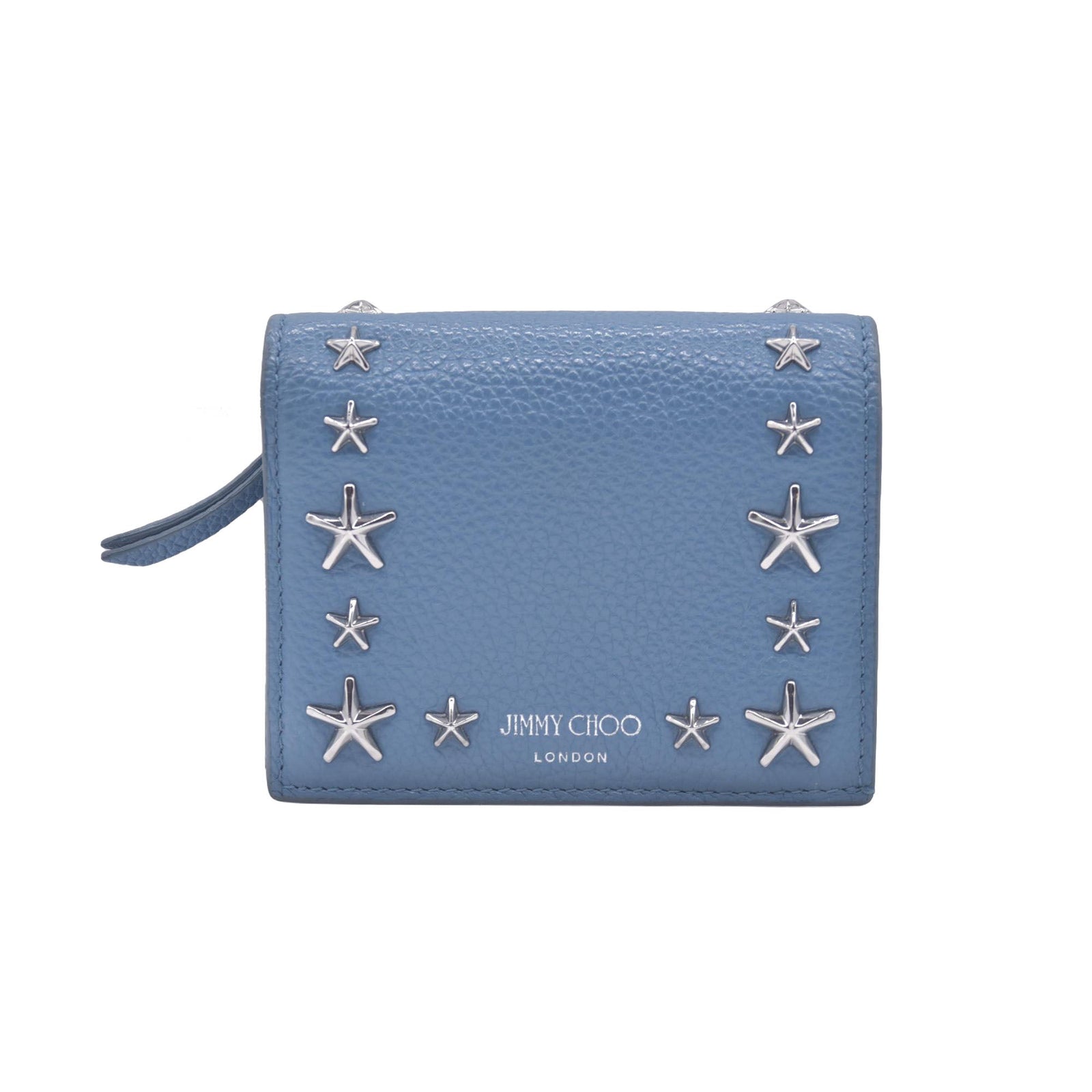 $650 2005 Jimmy Choo Zip Around Compact Star Wallet Blue CONSIGNMENT 10020916