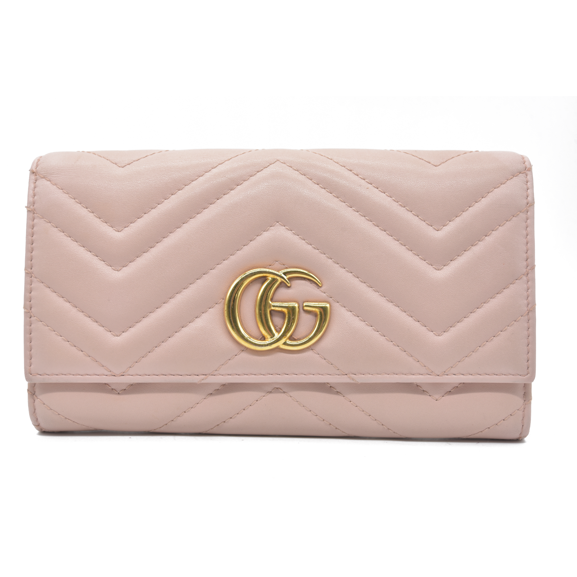$900  Gucci GG Marmont Continental Wallet Pink Rose CONSIGNMENT