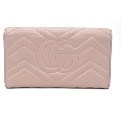 $900  Gucci GG Marmont Continental Wallet Pink Rose CONSIGNMENT