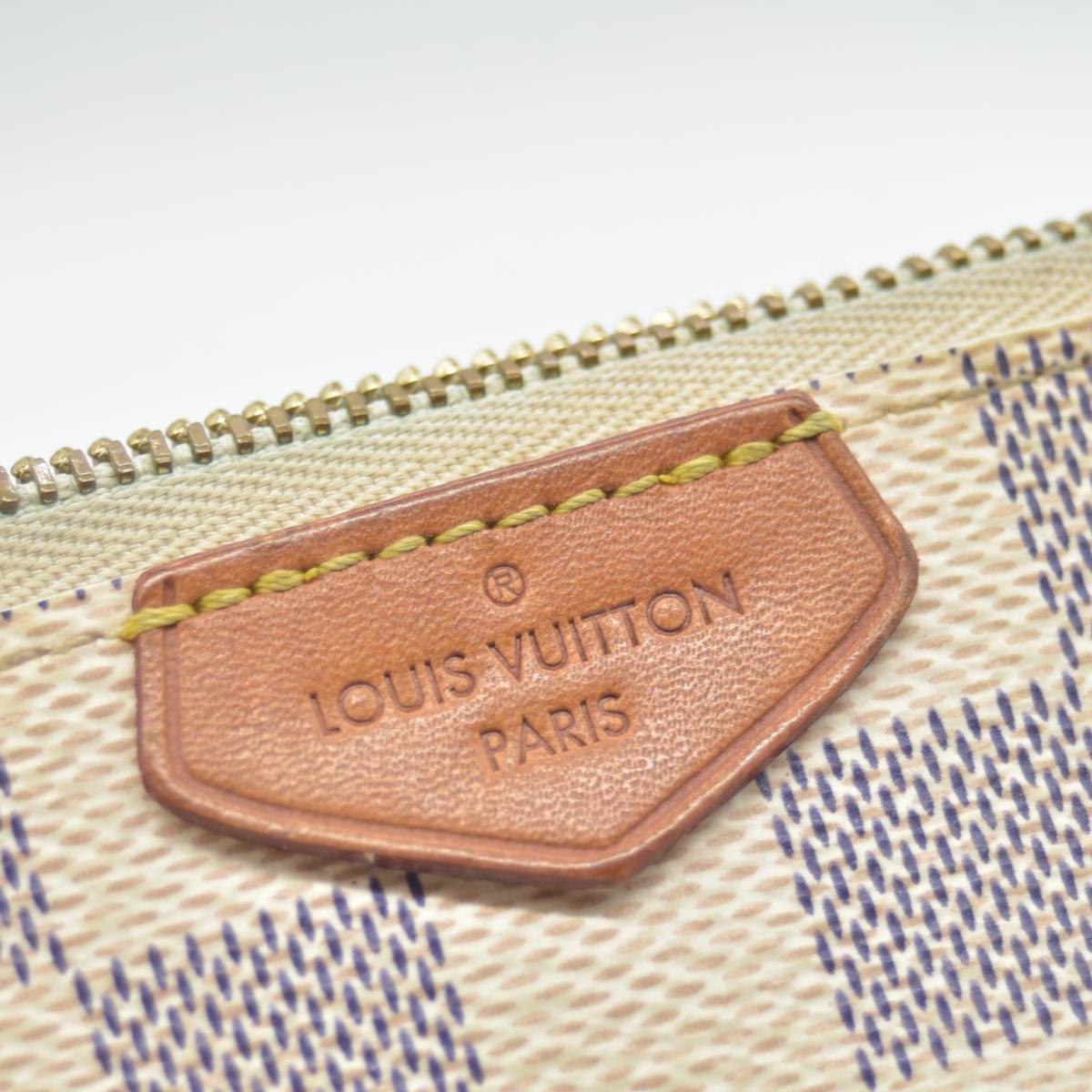 $1350 Louis Vuitton Damier Azur Double Zip Pochette