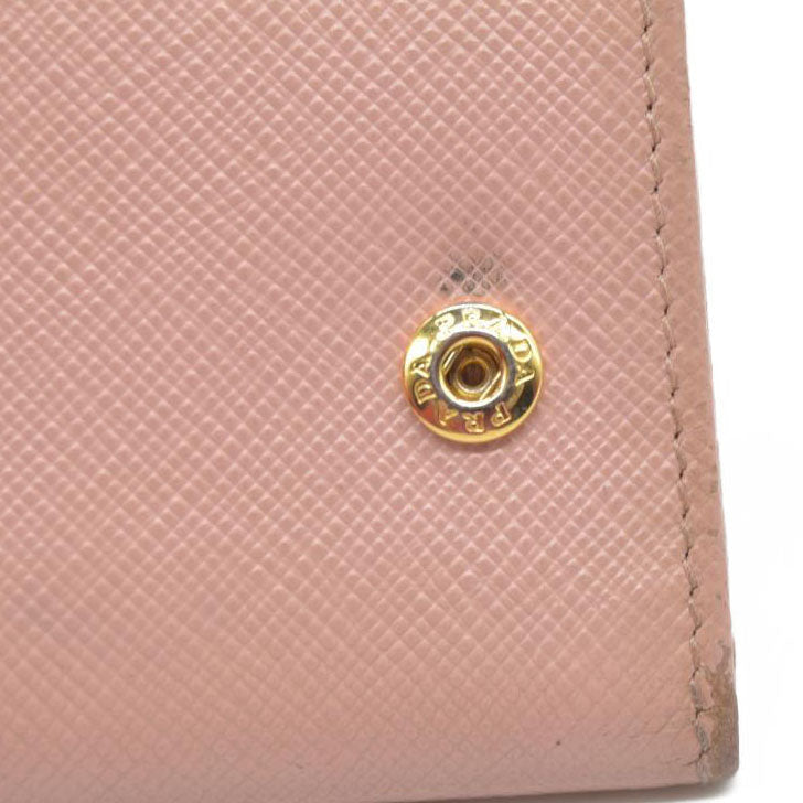 $345 Prada Saffiano Metal 6 Key Holder Beige Pink