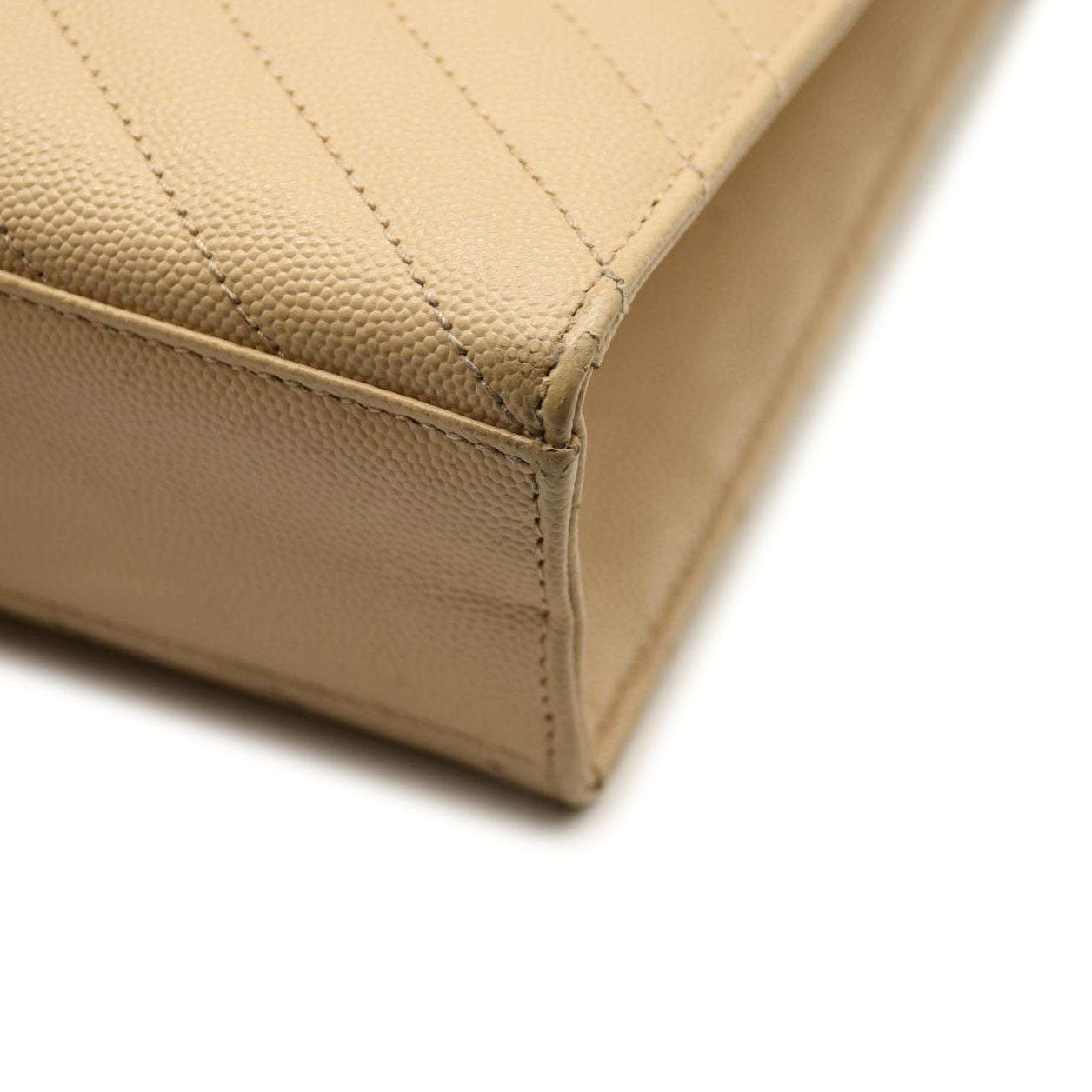 SAINT LAURENT Grain De Poudre Mixed Matelasse Large Triquilt Monogram Satchel Nude Powder