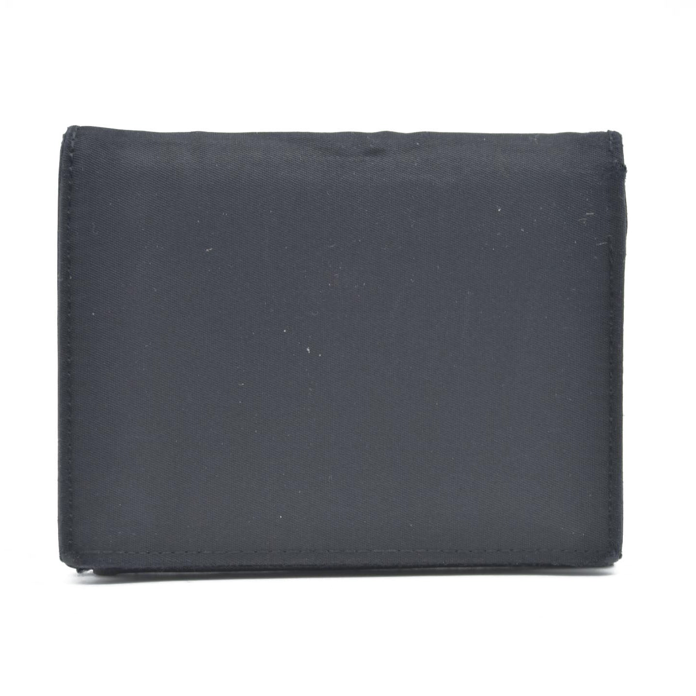 Prada  Tessuto Nylon Tri-Fold Compact Wallet Black