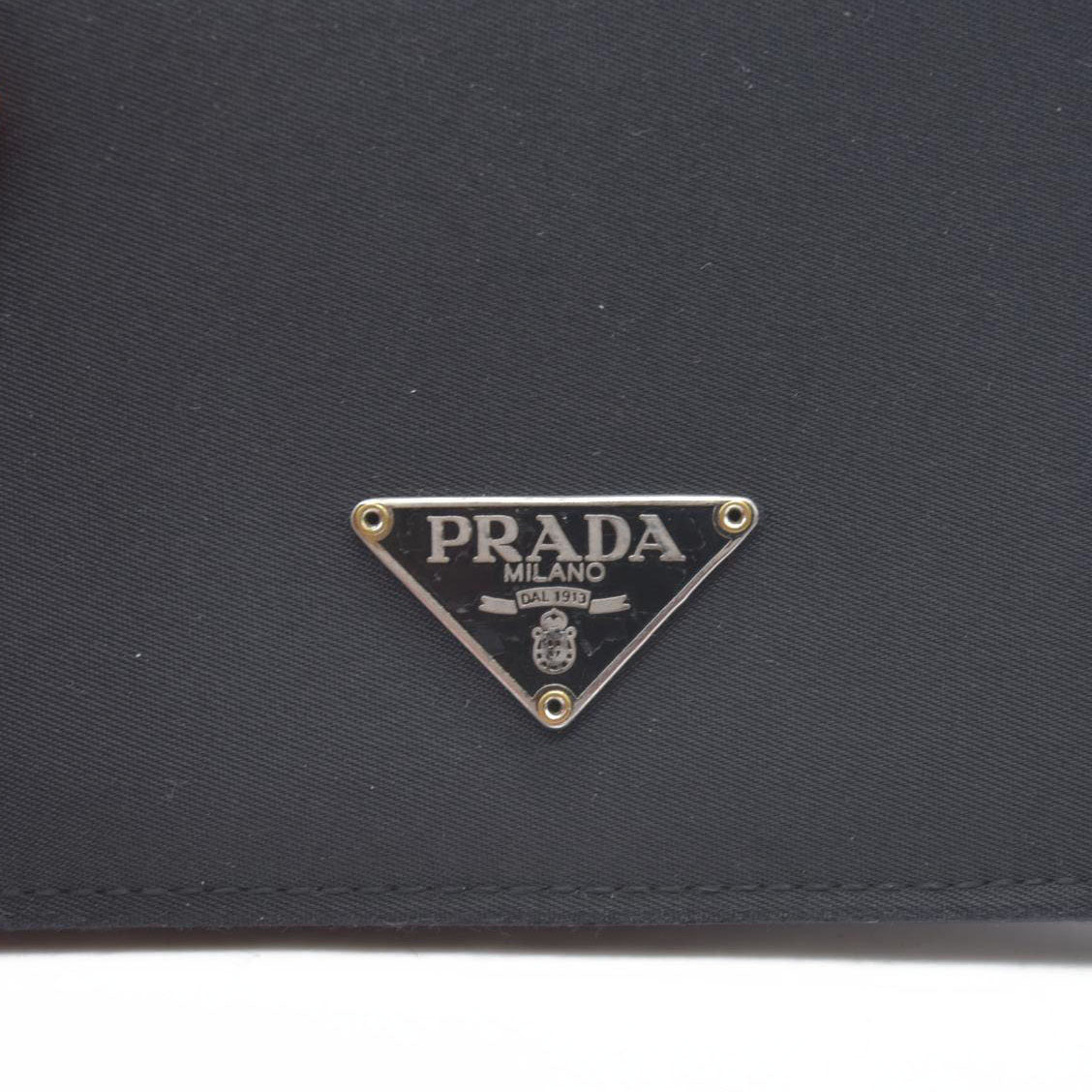 Prada  Tessuto Nylon Tri-Fold Compact Wallet Black