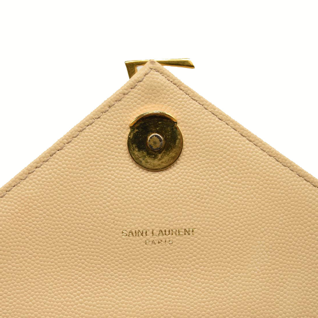 SAINT LAURENT Grain De Poudre Mixed Matelasse Large Triquilt Monogram Satchel Nude Powder