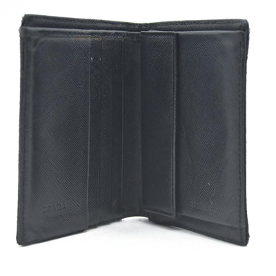 Prada  Tessuto Nylon Tri-Fold Compact Wallet Black