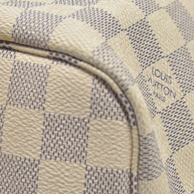 $2170 2019 Louis Vuitton Damier Azur Neverfull MM Rose Ballerine AR4109