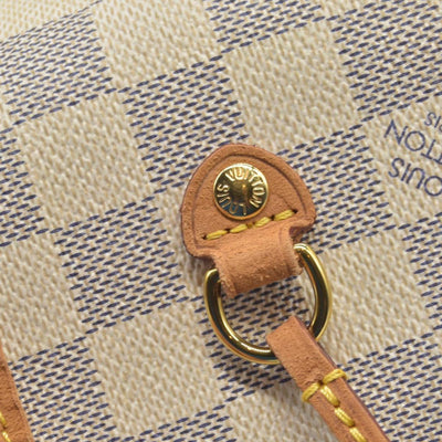 $2170 2019 Louis Vuitton Damier Azur Neverfull MM Rose Ballerine AR4109