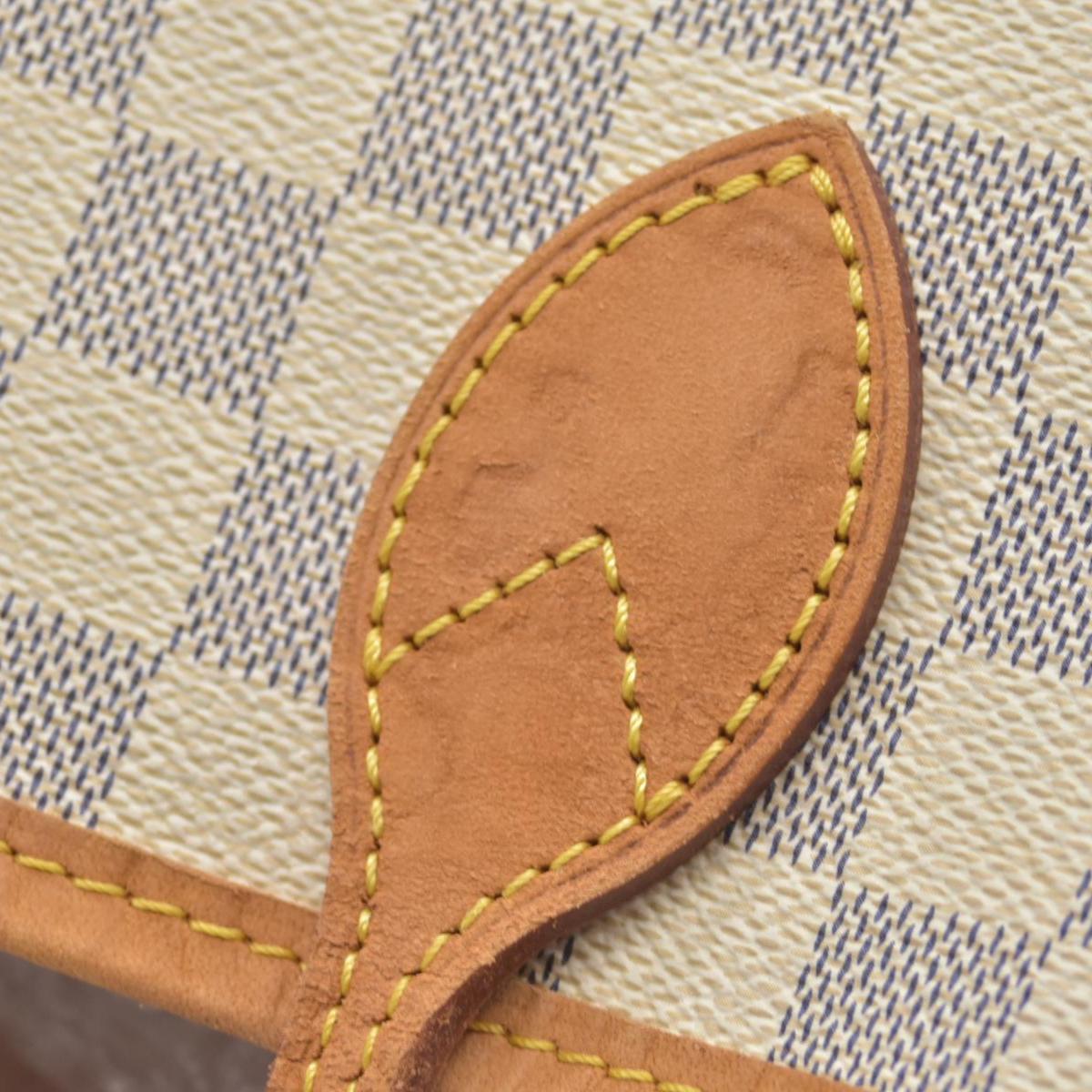 $2170 2019 Louis Vuitton Damier Azur Neverfull MM Rose Ballerine AR4109