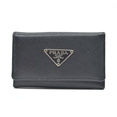 Prada Prada Black Saffiano Leather Key Case Holder