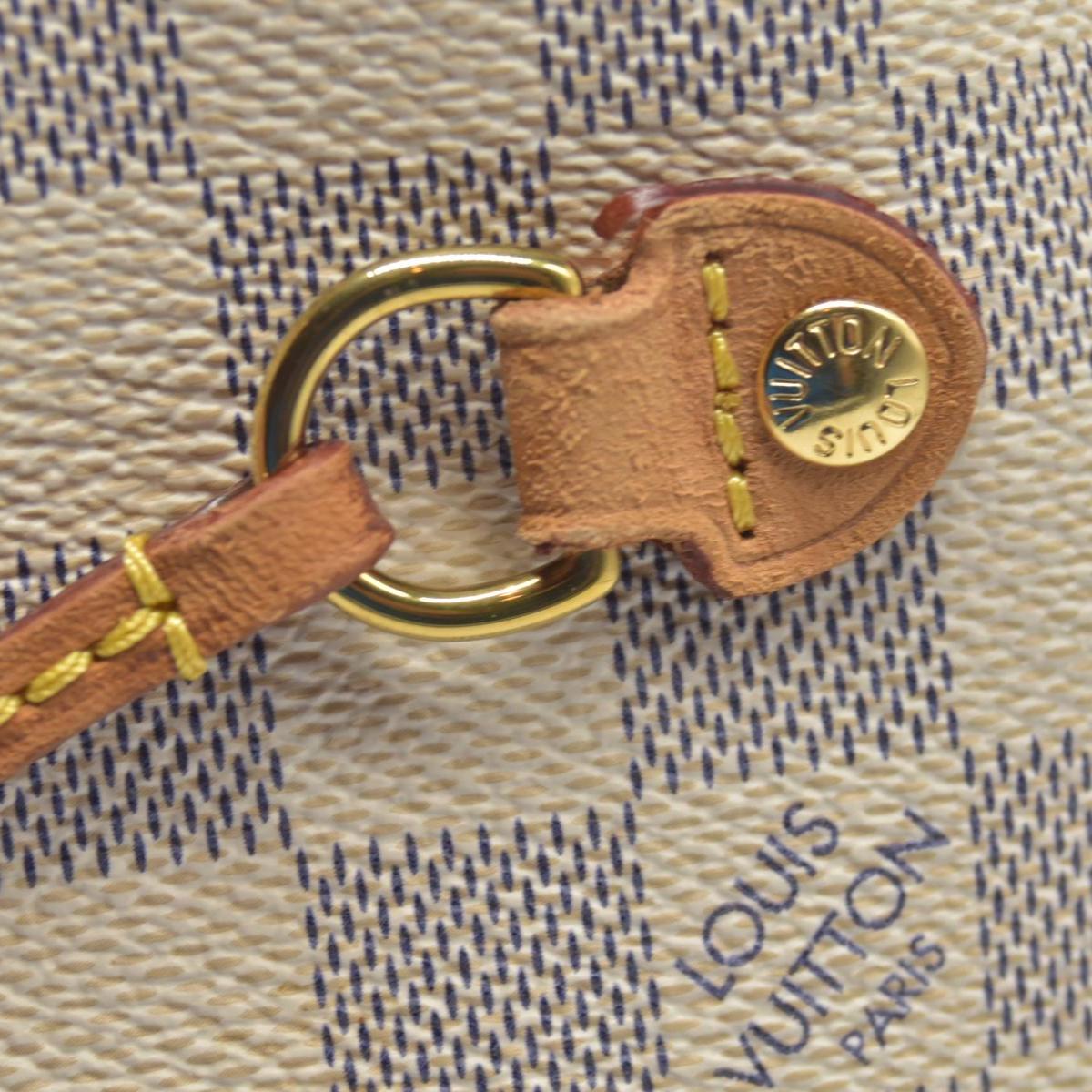$2170 2019 Louis Vuitton Damier Azur Neverfull MM Rose Ballerine AR4109