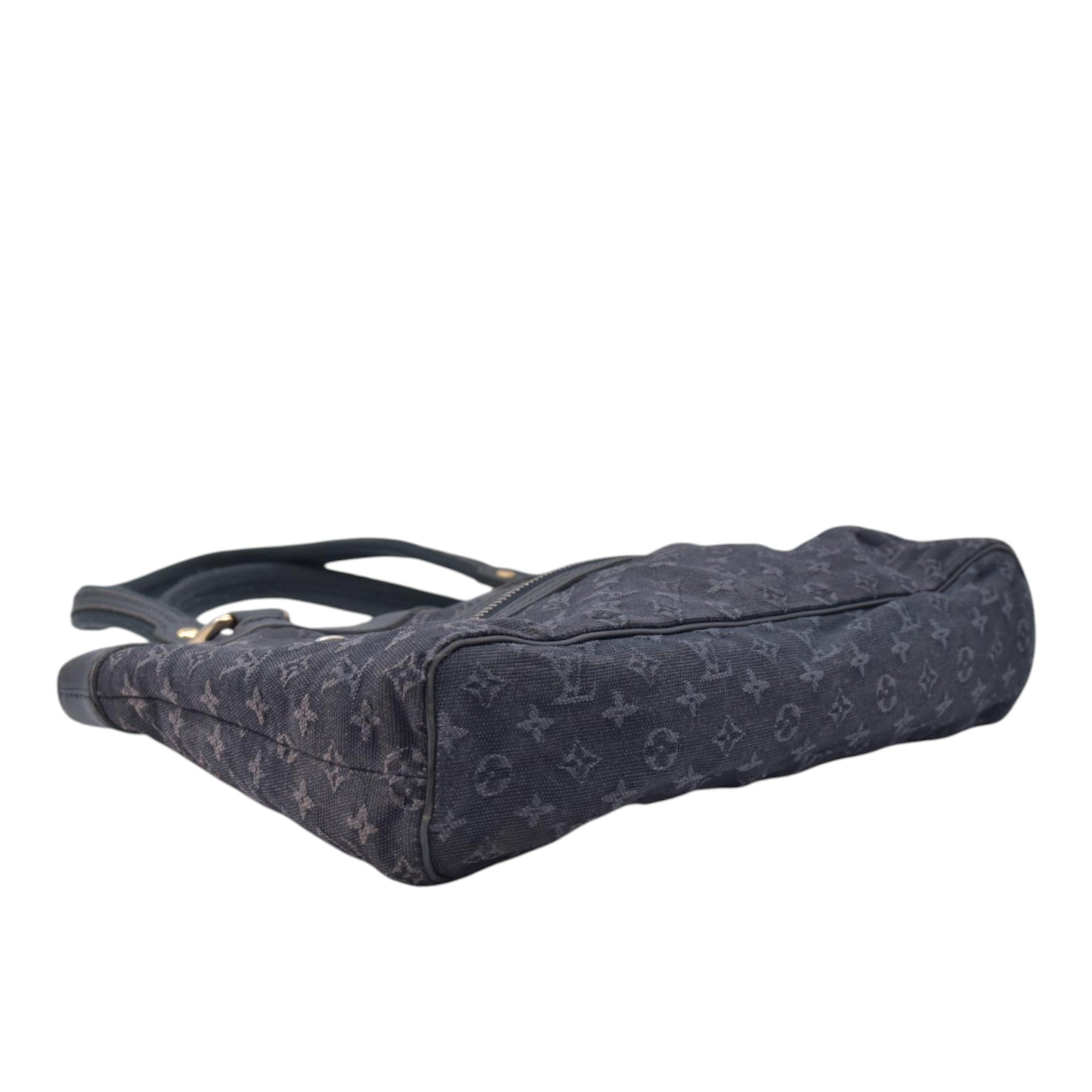 $1050 LOUIS VUITTON Monogram Mini Lucille PM Blue / Navy CONSIGNMENT 10021618