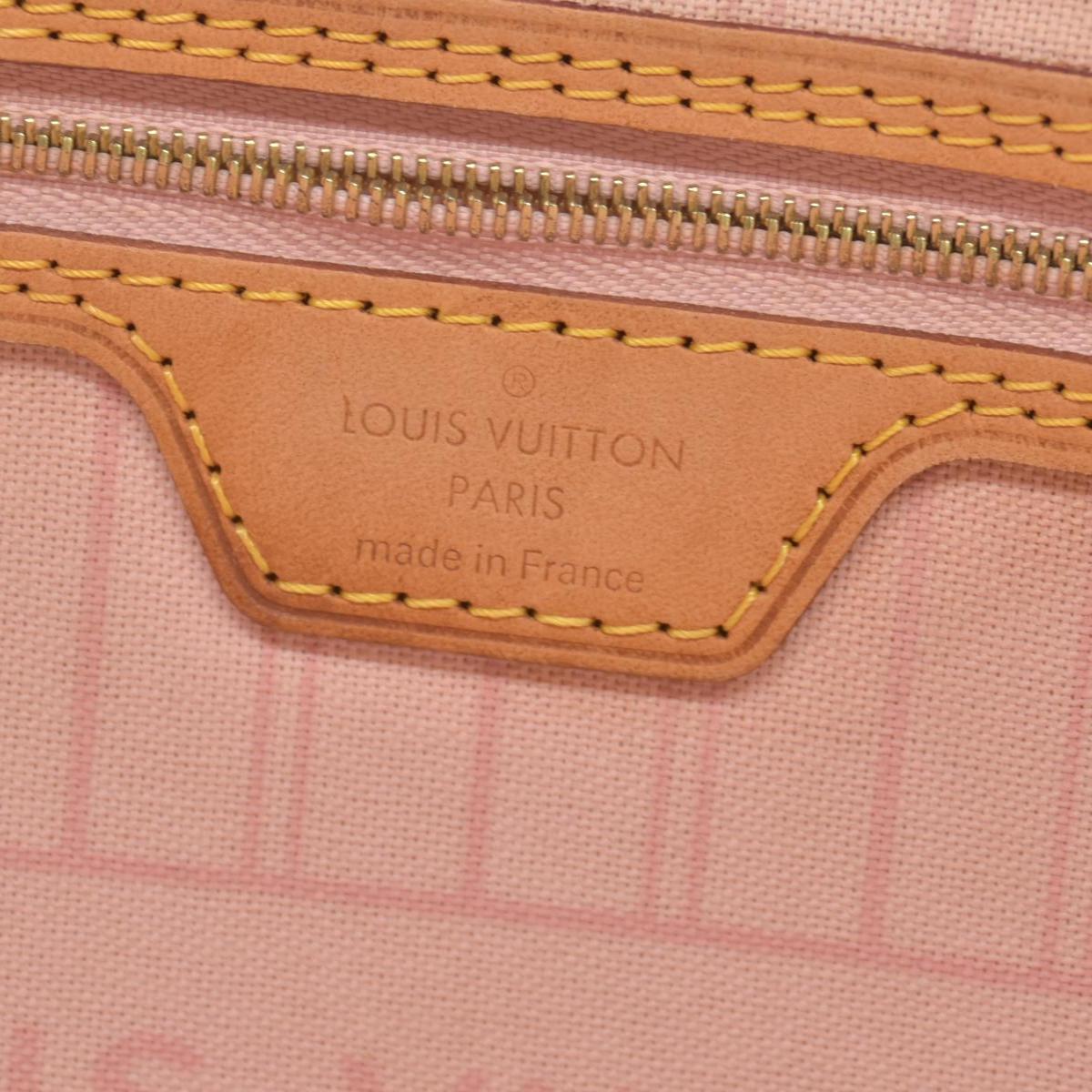 $2170 2019 Louis Vuitton Damier Azur Neverfull MM Rose Ballerine AR4109