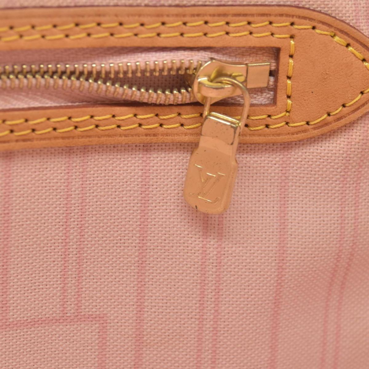 $2170 2019 Louis Vuitton Damier Azur Neverfull MM Rose Ballerine AR4109