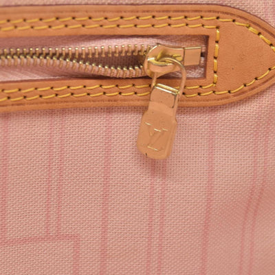 $2170 2019 Louis Vuitton Damier Azur Neverfull MM Rose Ballerine AR4109
