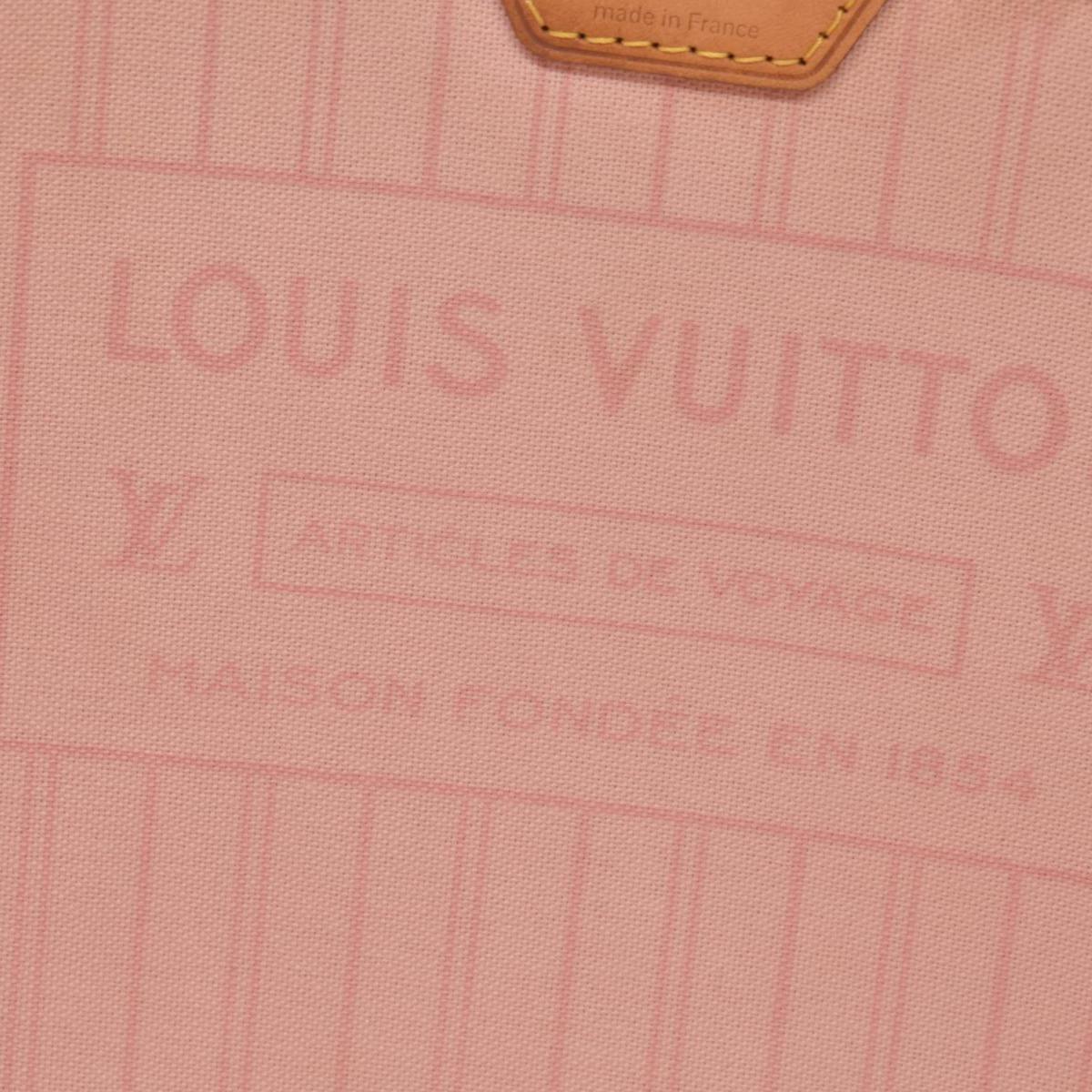 $2170 2019 Louis Vuitton Damier Azur Neverfull MM Rose Ballerine AR4109