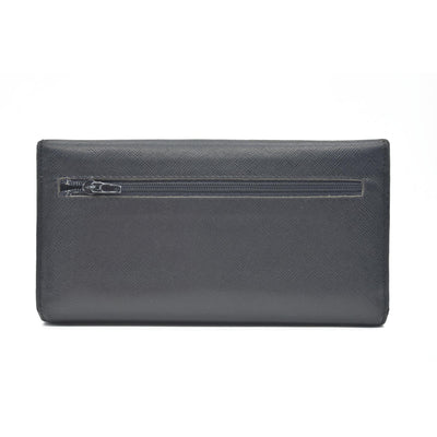 Prada Saffiano Tessuto Nylon Saffiano Tri-Fold Wallet Black
