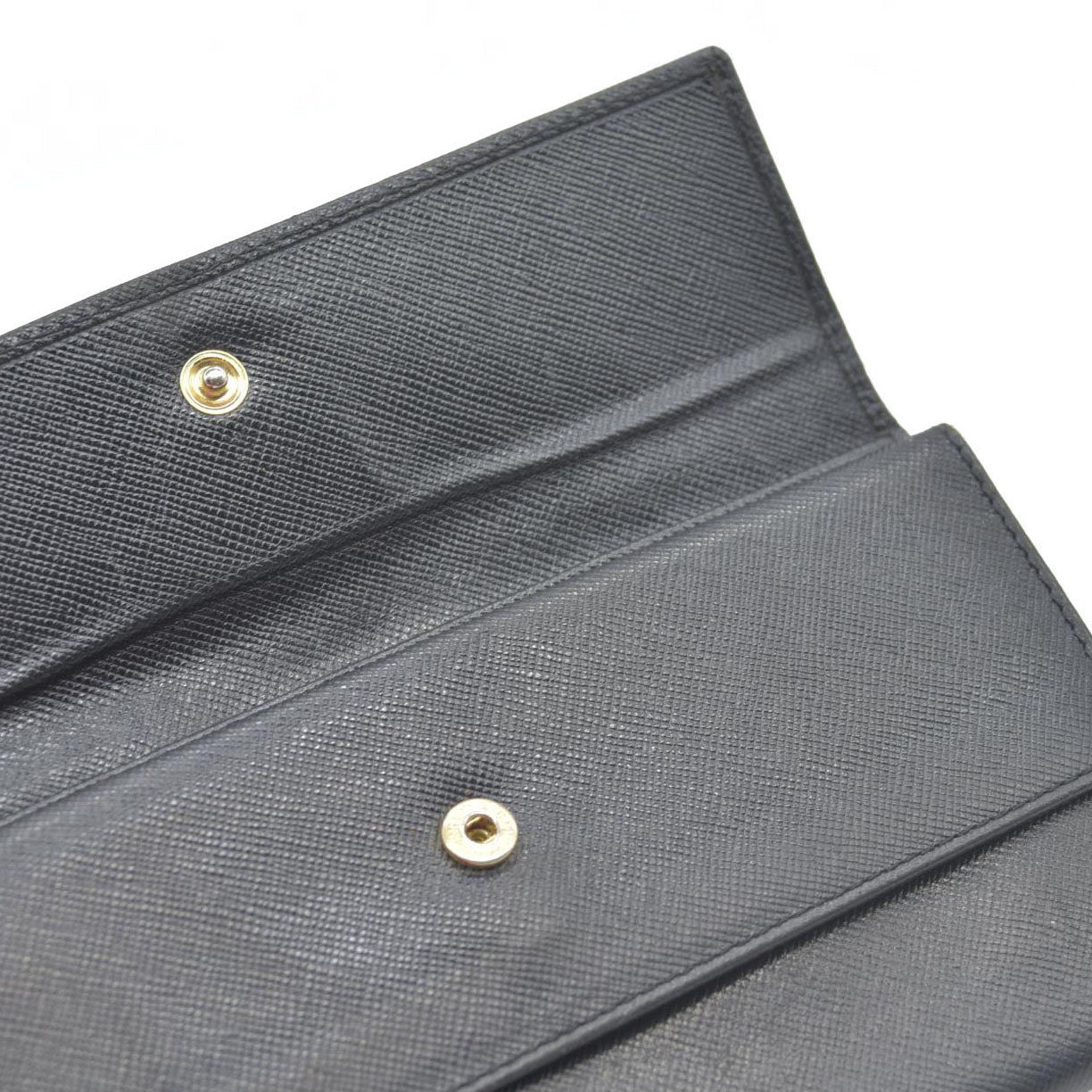 Prada Saffiano Tessuto Nylon Saffiano Tri-Fold Wallet Black