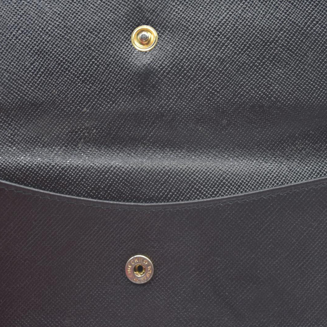 Prada Saffiano Tessuto Nylon Saffiano Tri-Fold Wallet Black