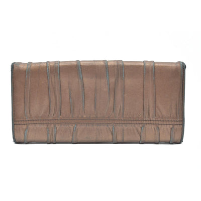 Prada Brown Nappa Gaufre Leather Continental Wallet