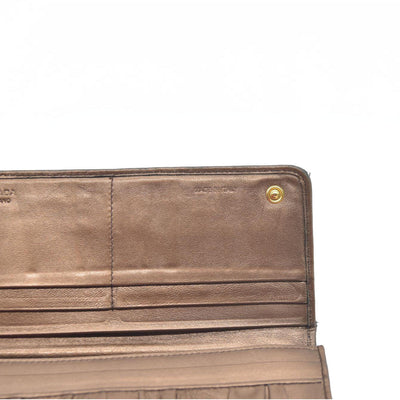 Prada Brown Nappa Gaufre Leather Continental Wallet
