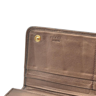 Prada Brown Nappa Gaufre Leather Continental Wallet